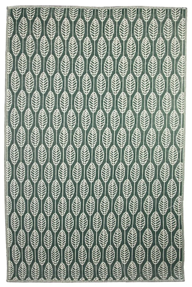 Esschert Design Koberec Leafs, 150x242,5 cm, zelená