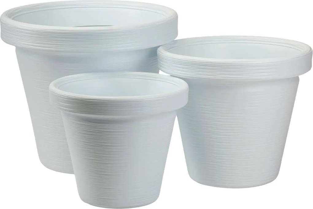 PLASTOVÝ KVETINÁČ SRTIA RIFLO 46X40 CM BIELA