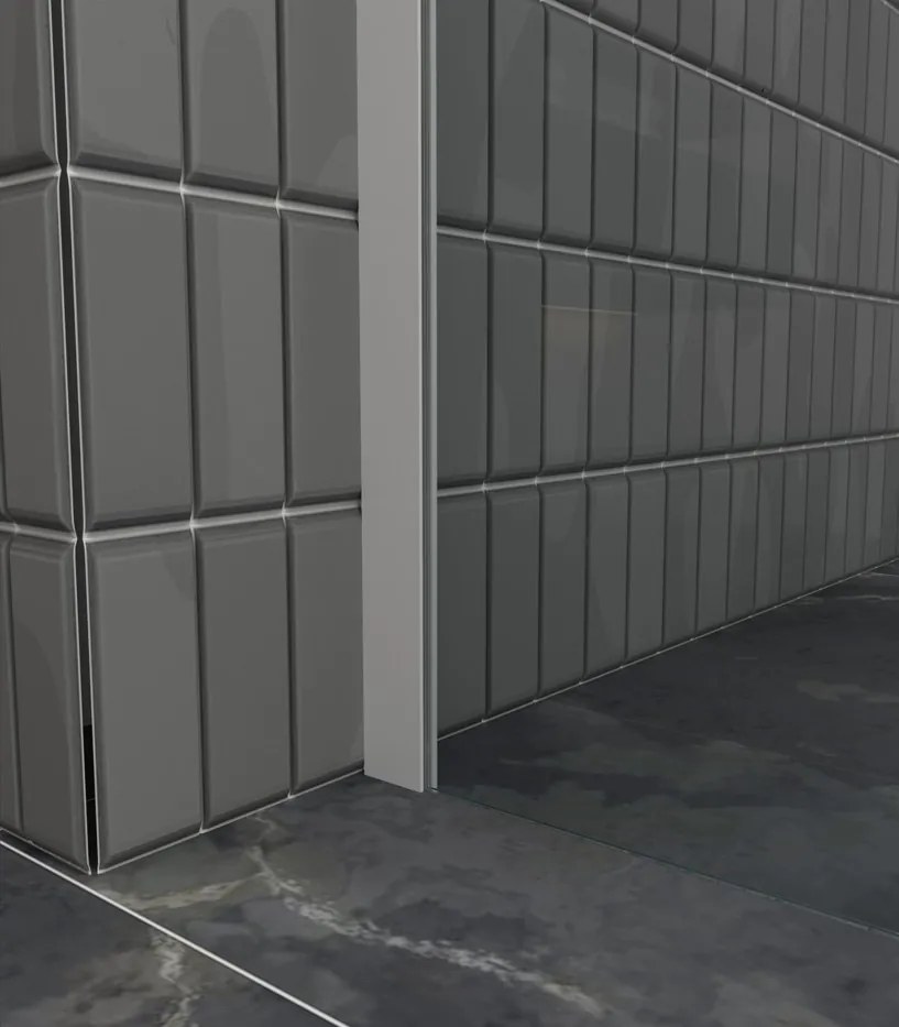 Erga Paris, sprchová zástena Walk-In 110x200 cm, 8mm šedé sklo, biely matný profil, ERG-V02-PARIS-110x200-GR-WH