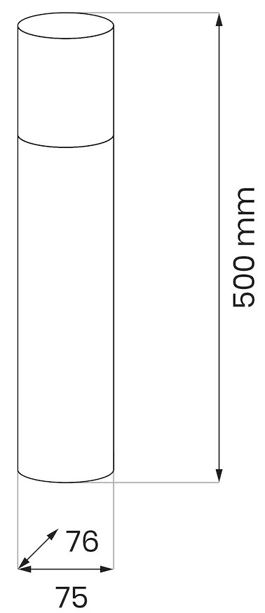 Ecolamp Exteriérové svietidlo Harlem, 1x plastové/čierne kovové tienidlo, (50 cm)