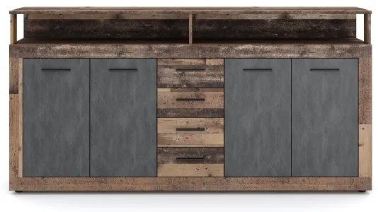 Komoda RUNA tmavohnedá/antracit