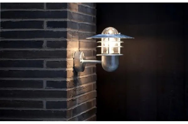 Nordlux - Vonkajšie nástenné svietidlo AGGER 1xE27/60W/230V IP54 strieborné