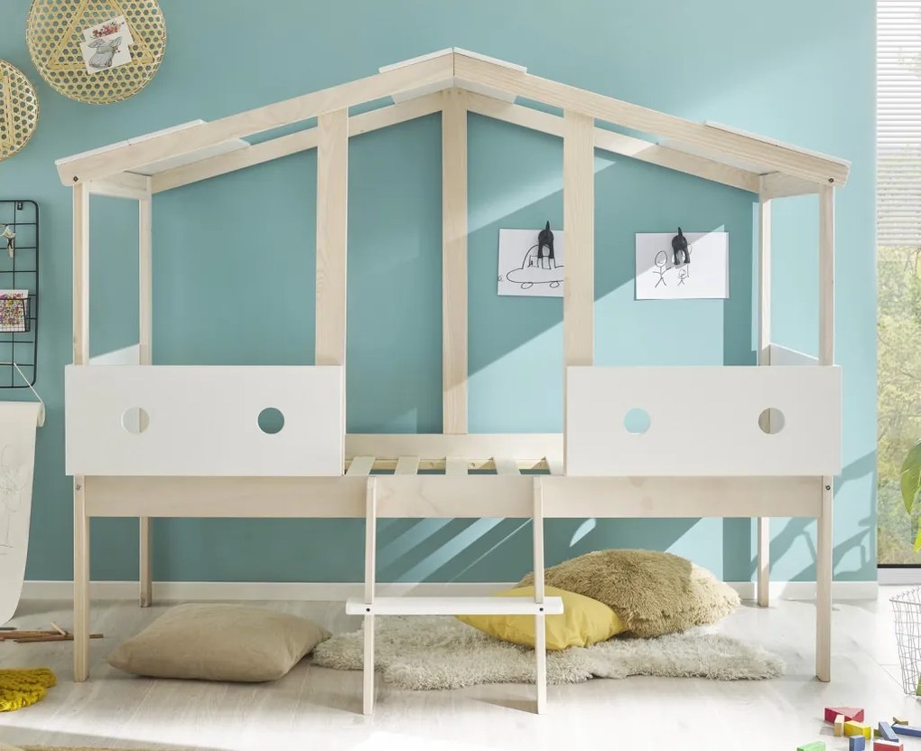 Detská posteľ Cortino 90x200 cm, domeček se stříškou