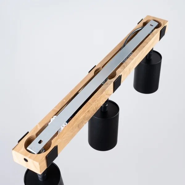 Sollux SL.1345 - Bodové svietidlo FAGER 3xGU10/10W/230V čierna