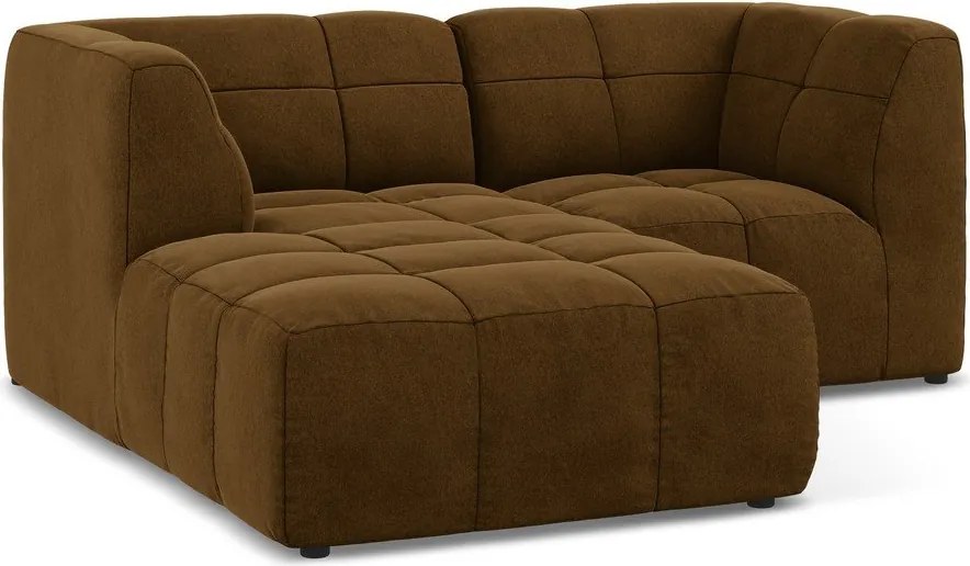 Zamatová rohová pohovka v horčicovej farbe (ľavý roh/s leňoškou) Aloha – Makamii