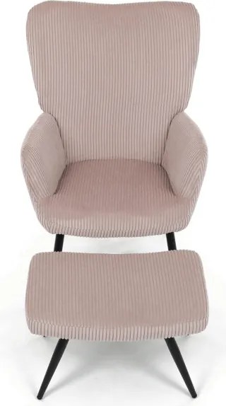Kreslo ružové s podnožkou AK-L7285 PINK6