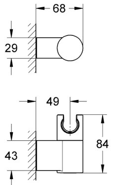 GROHE 27055000 - Nástenný držiak sprchy RAINSHOWER v lesklom chróme