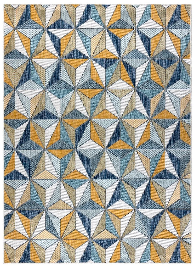 Dywany Łuszczów Kusový koberec Cooper Sisal Mosaic 22222 ecru/navy – na von aj na doma - 160x220 cm