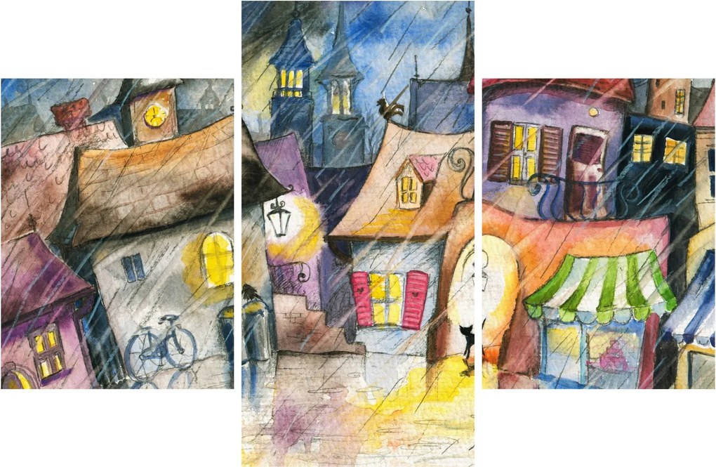 Obraz - Daždivý večer (90x60 cm)
