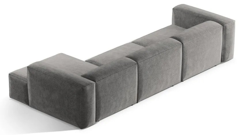 Svetlosivá menčestrová rohová pohovka (pravý roh/s leňoškou) Bergamo – Cosmopolitan Design