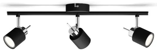 Philips - Bodové svietidlo MERANTI 3xGU10/35W/230V čierna