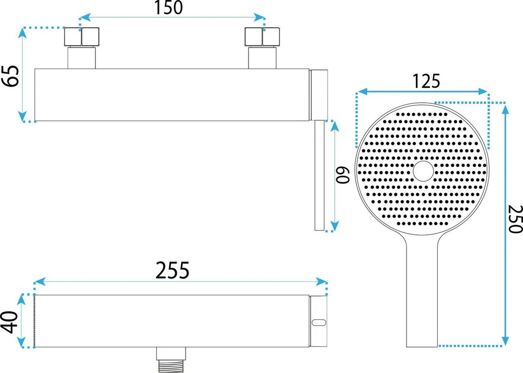 Rea Rivo, nástenná sprchová batéria s ručnou sprchovou súpravou, medená matná, REA-B9330