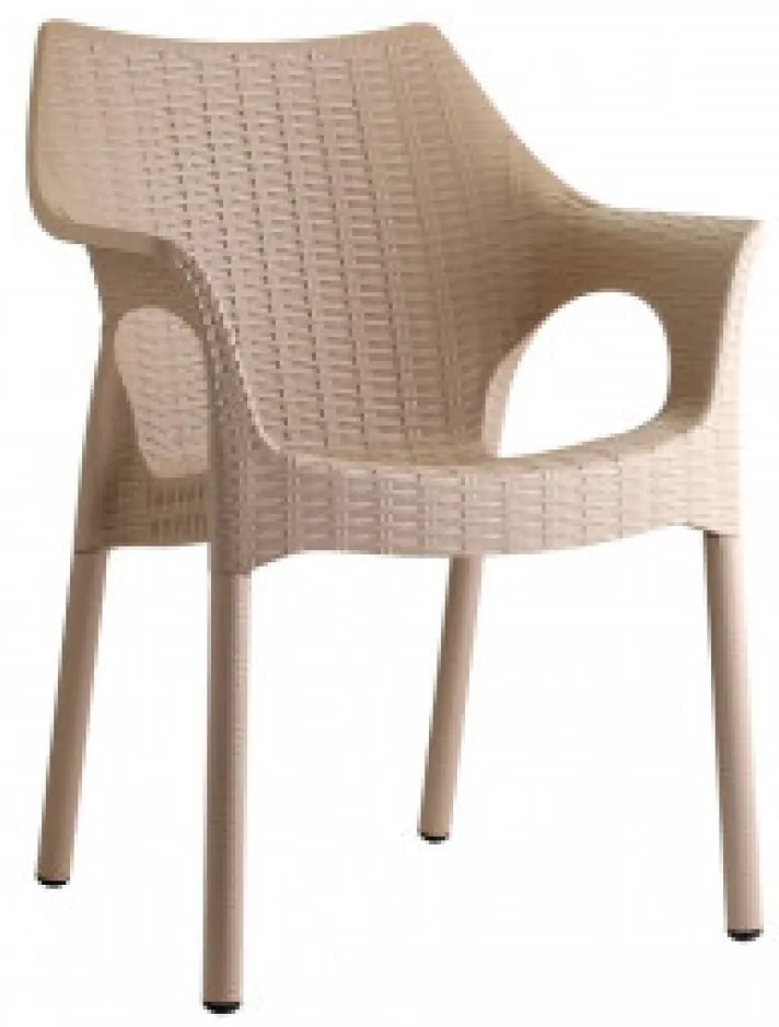 OLI TORTORA záhradná stolička s podrúčkami tortora