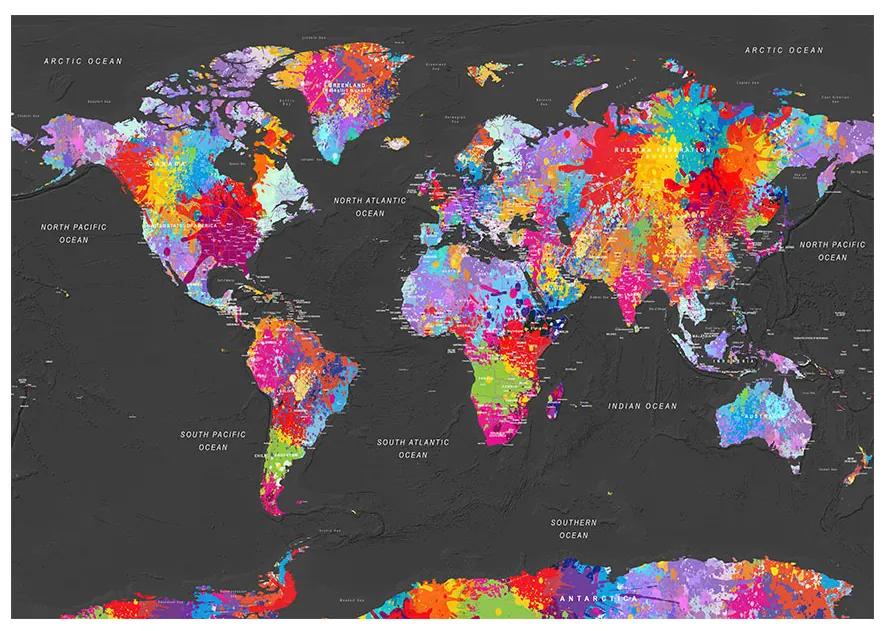 Artgeist Fototapeta - World Map: Synesthesia Veľkosť: 100x70, Verzia: Standard