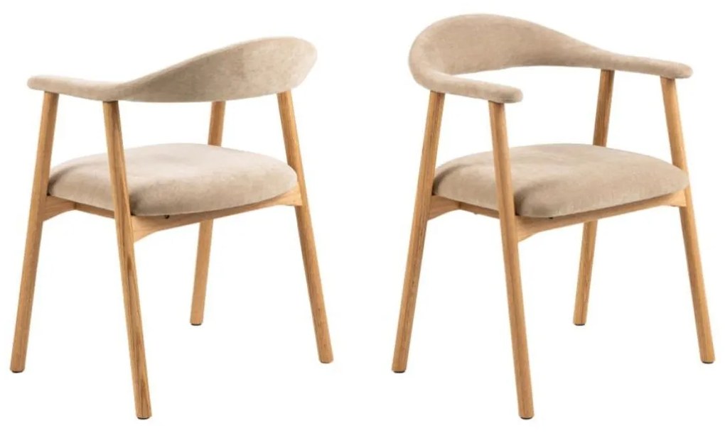 Jedálenská stolička Addi (02361) s podrúčkami, béžová