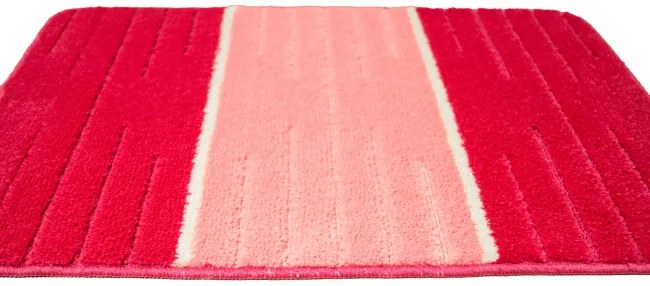 Sada kúpeľňových koberčekov COMO ružová / krémová, pruhy