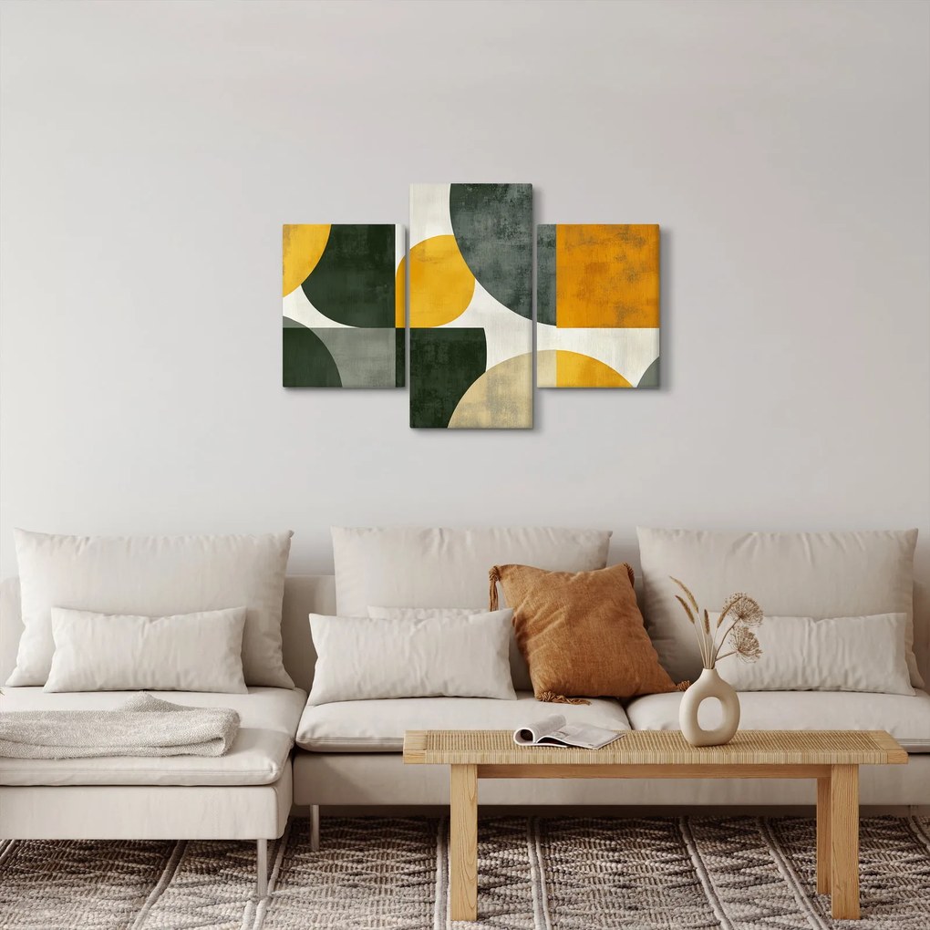 Obraz - Abstrakcia v olivovej farbe (90x60 cm)
