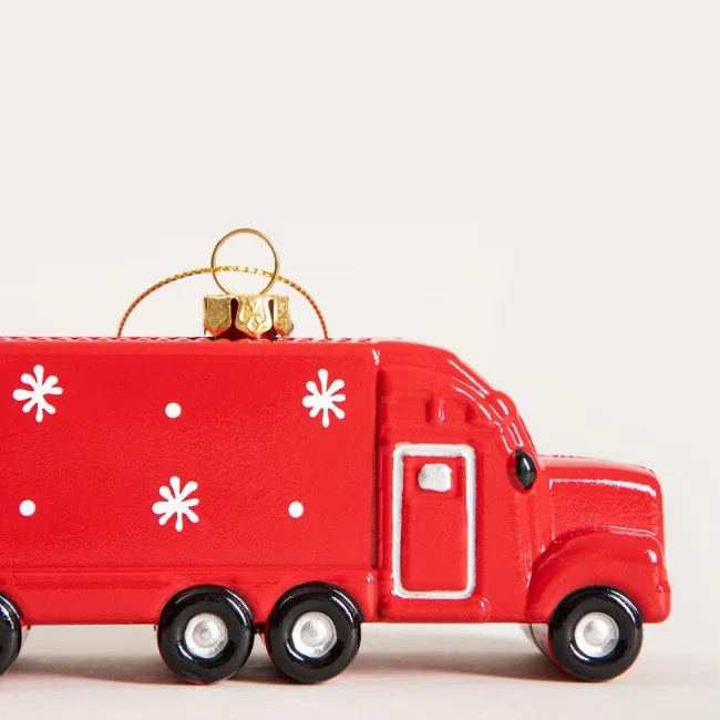 Závesná vianočná dekorácia EVI RED kamión 754081