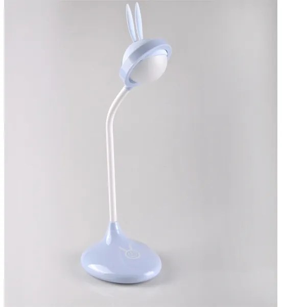 LED Detská dotyková lampička RABBIT LED/0,4W/5V 3000/6500K modrá + USB