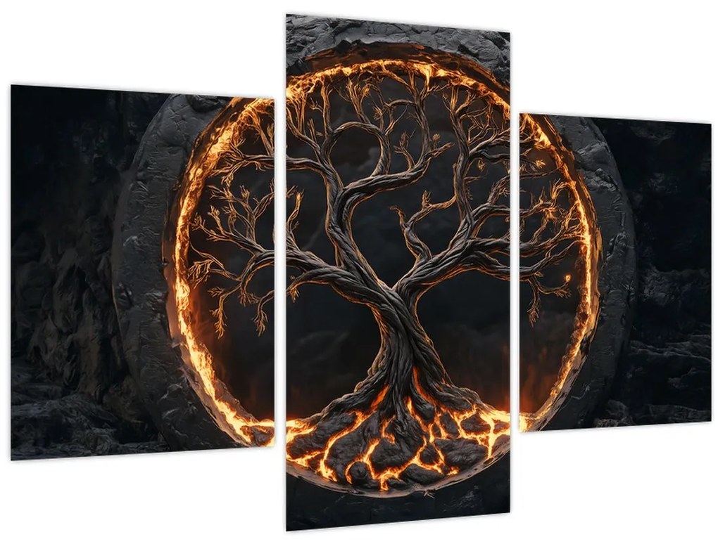 Obraz – Strom života v láve I. (90x60 cm)
