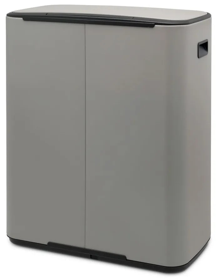 Svetlosivý nášľapný oceľový odpadkový kôš na triedený odpad 60 l Bo – Brabantia