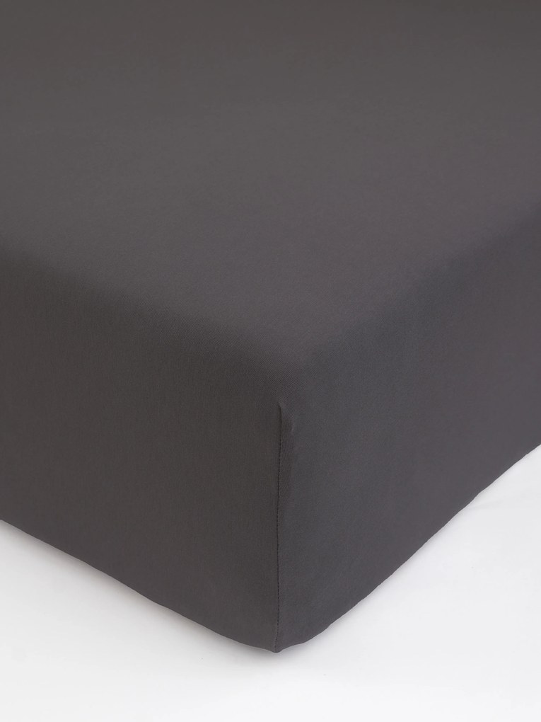 Jersey prostěradlo s elastanem 200 × 200 cm – tmavě šedé