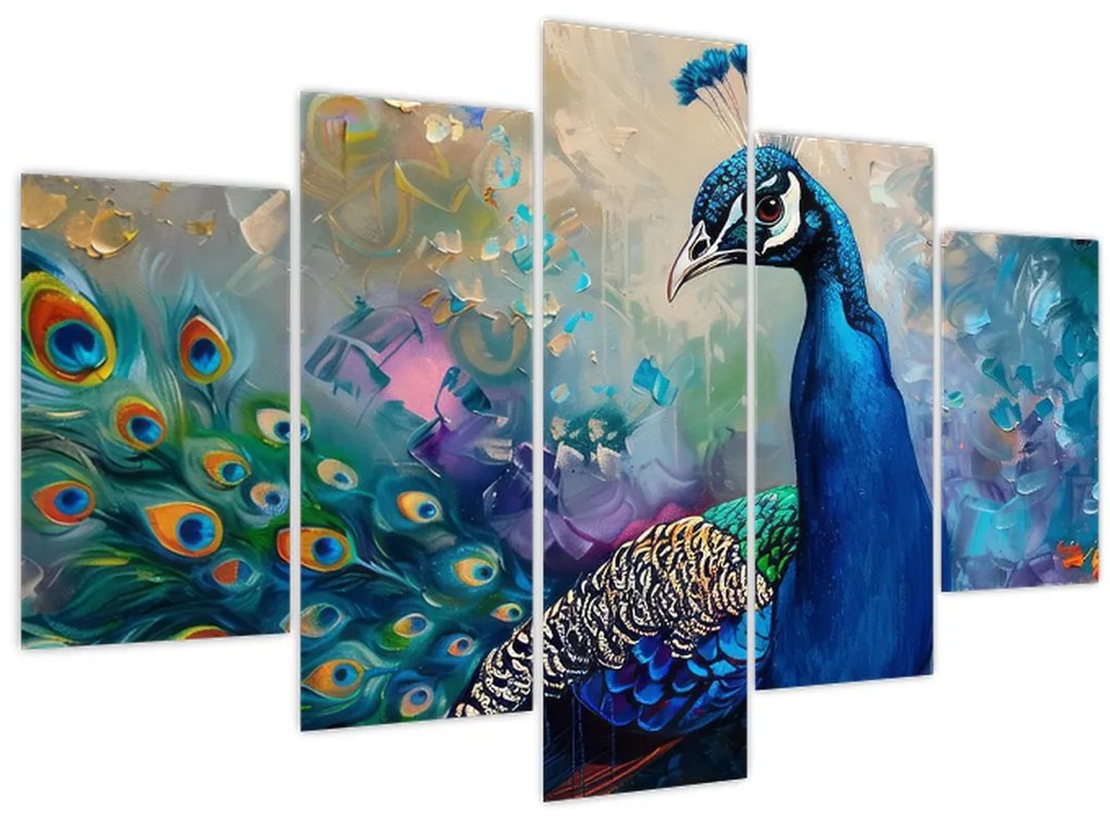 Obraz - Maľba páva (150x105 cm)