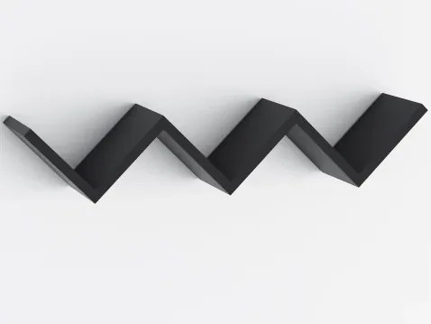 Nástenná polica Steps, čierna%