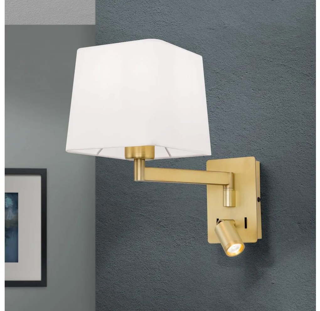 Orion WA 2-1469/1- LED Nástenná lampa CARLTON 1xE27/40W/230V + LED/3W biela/zlatá