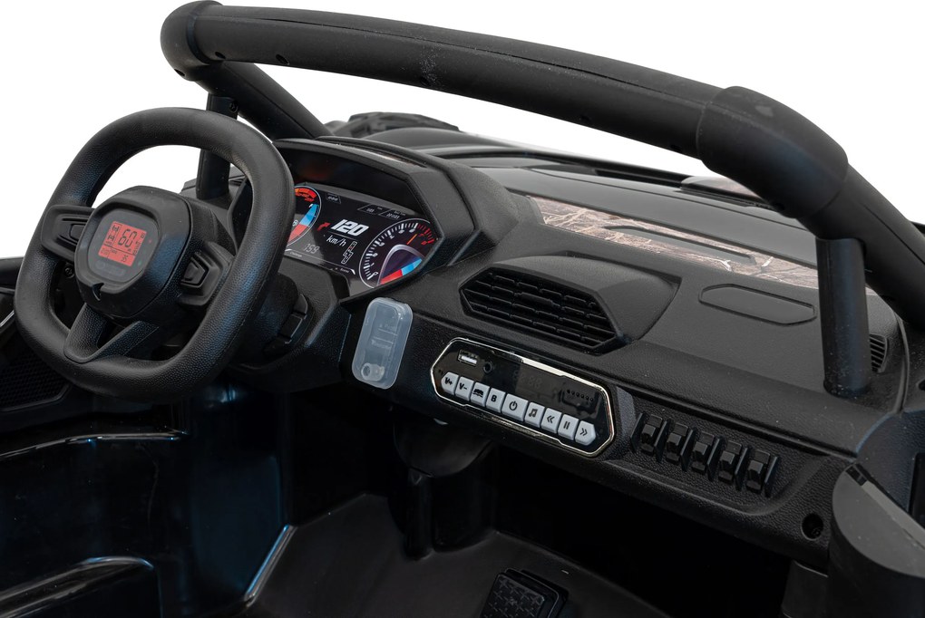 Ramiz Elektrická bugina Racing 5 pre deti čierna + motory 2x200W + diaľkové ovládanie + LED audio + pomalý štart