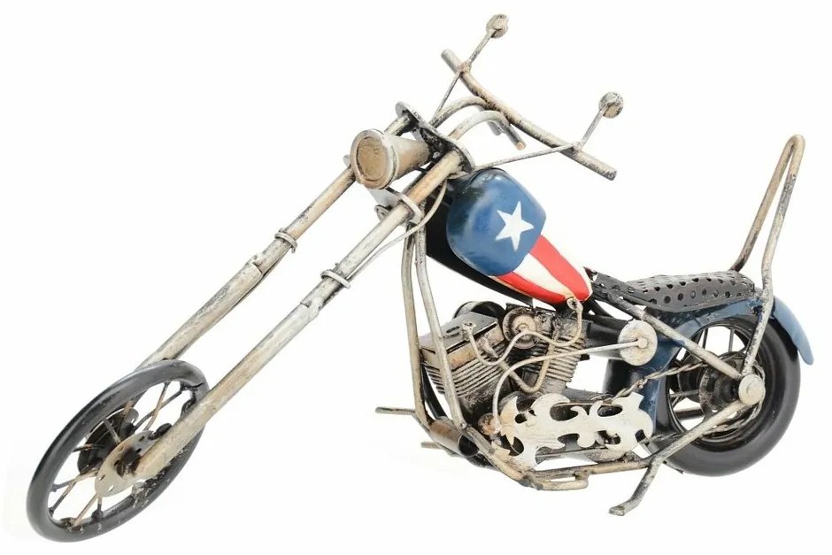 Dekoračný model motorky Chopper, modrá