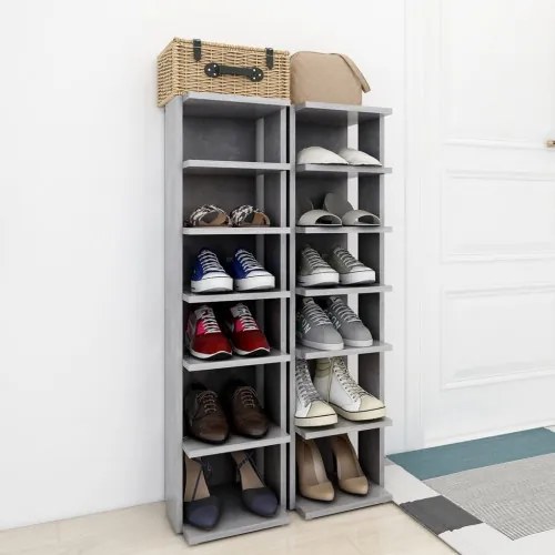 vidaXL Skrinky na topánky 2 ks betónové sivé 25x27x102 cm-