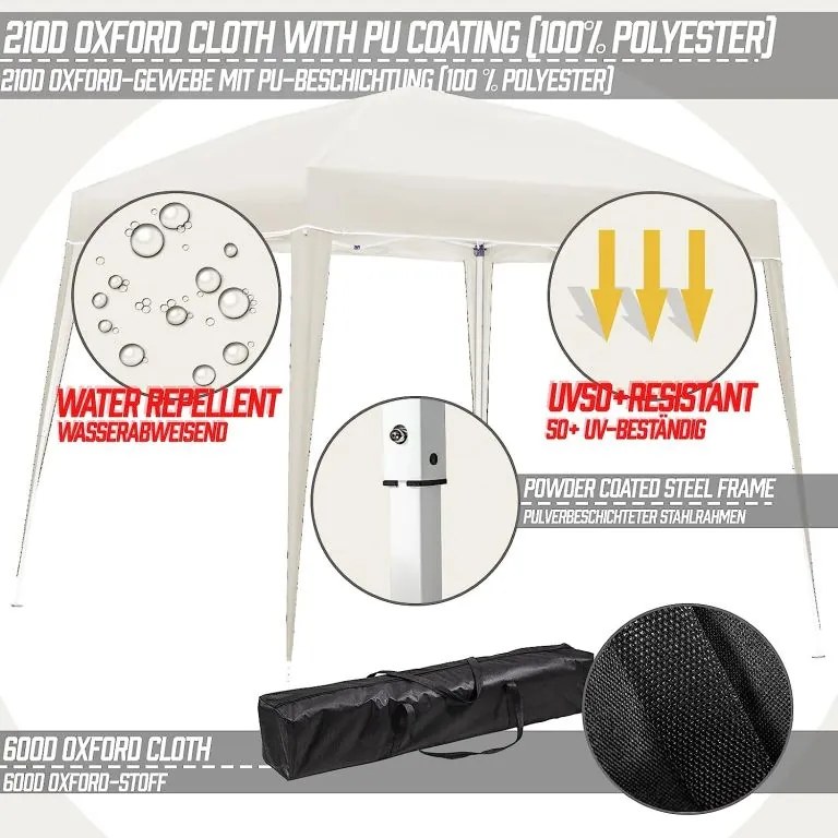 JAGO Záhradný párty stan, 3 x 3 m, béžový