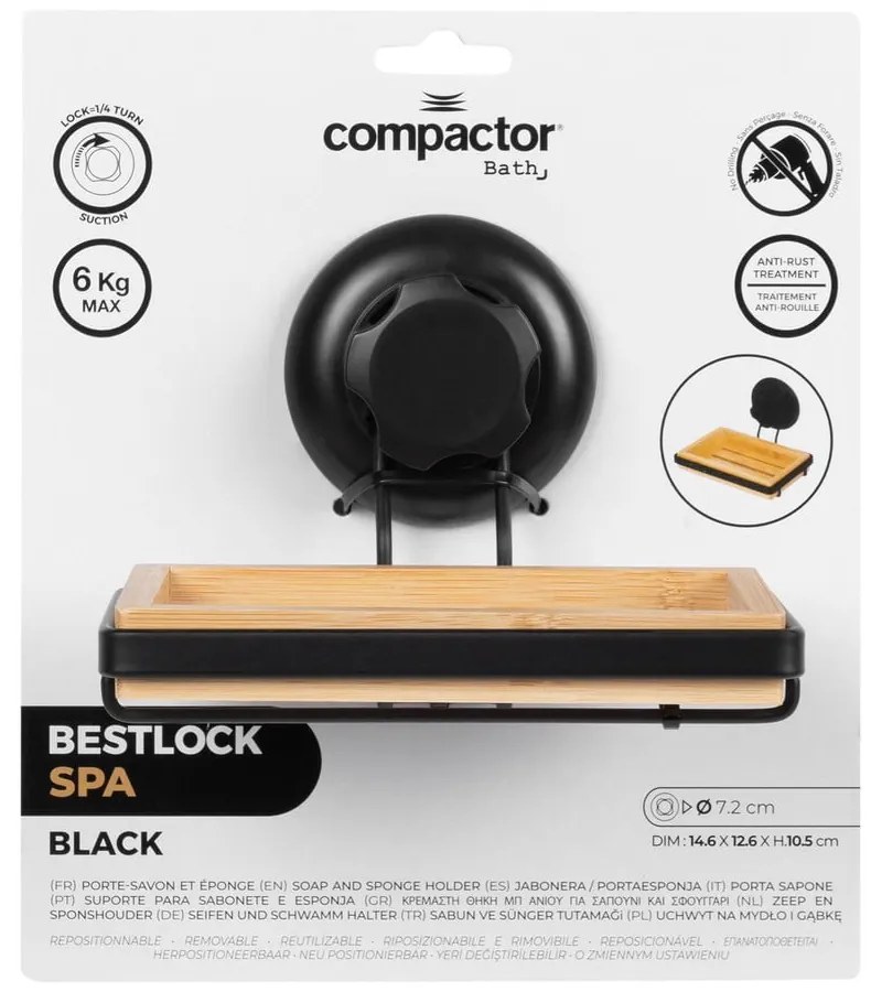 Bambusová samodržiaca nádobka na mydlo Compactor Bestlock SPA