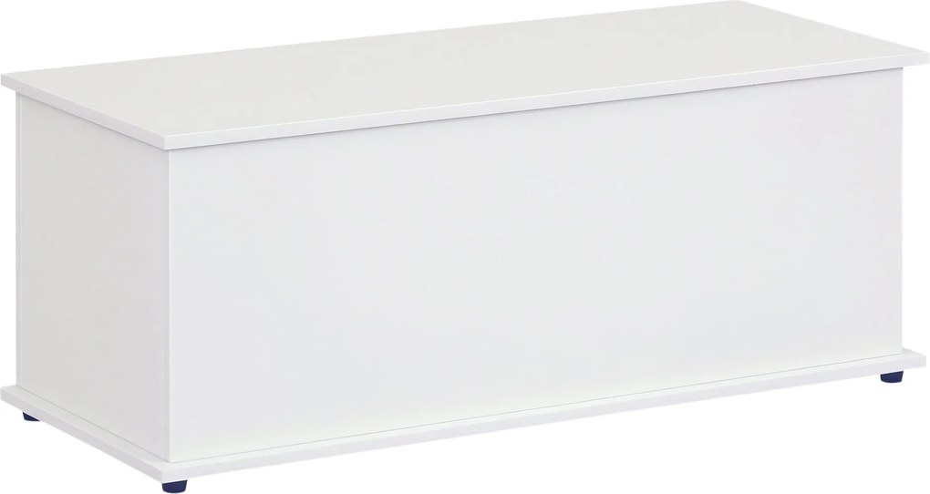 HOMCOM Drevená úložná truhlica s vrchnákom na uloženie do spálne a obývacej izby, max. nosnosť 120 kg, 100x40x40 cm, biela | Aosom