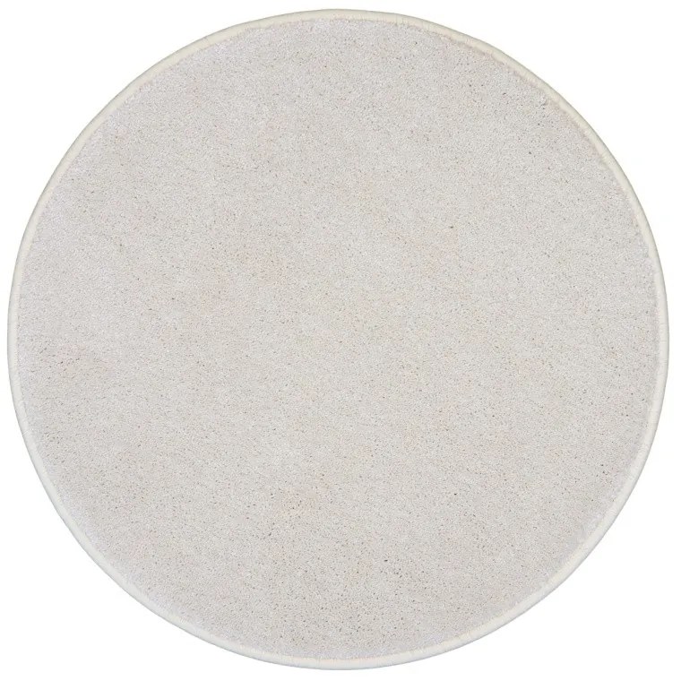 Vopi, Kusový koberec Laguna krémová kruh, 67x67 (priemer) kruh, biela, obývacia izba