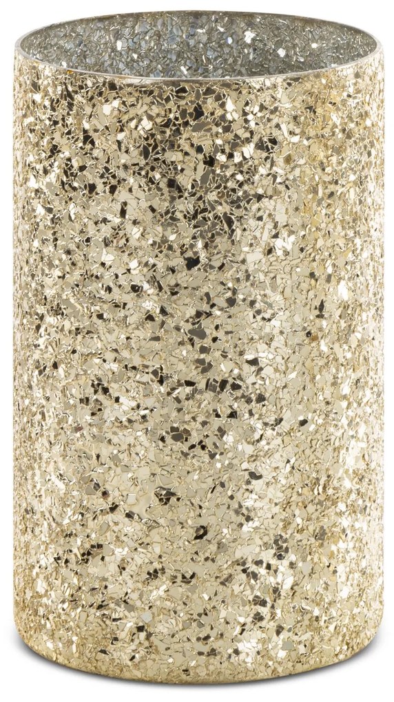 SKLENENÁ VÁZA MELIA 12X21 CM ZLATÁ