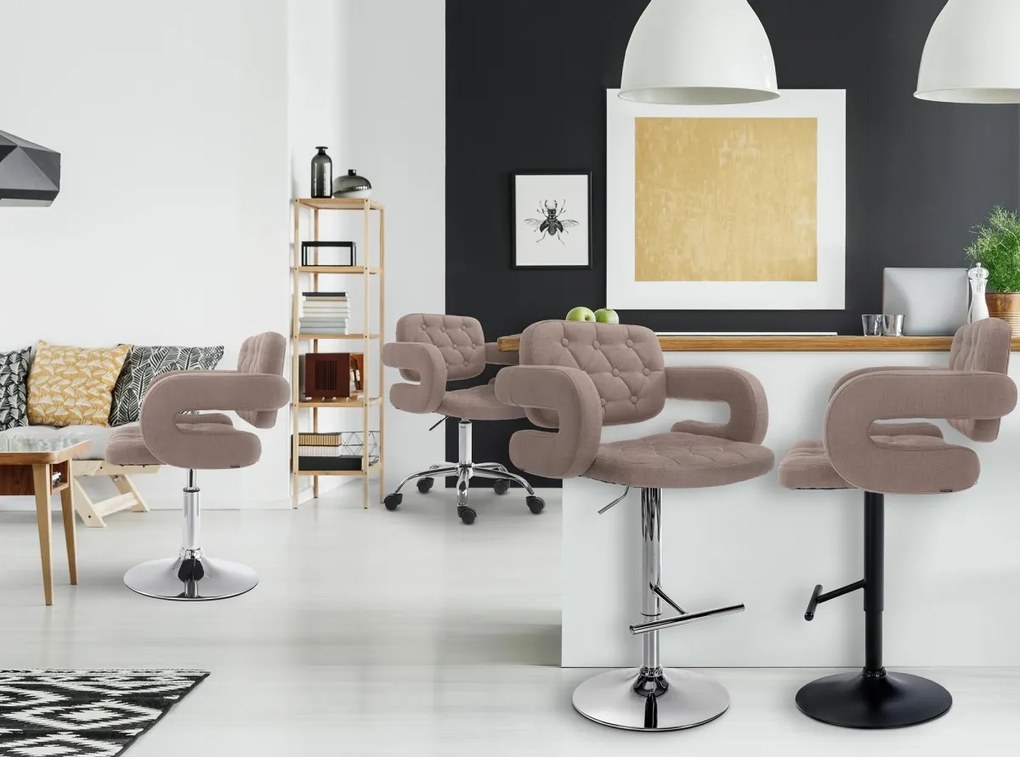 Design-Shop Pracovná stolička Dublin - látka - Sivo hnedá (Taupe)