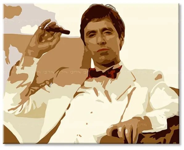 Najväčší mafiáni na plátne Scarface - Tony Montana fajčiaci cigaru | rôzne rozmery