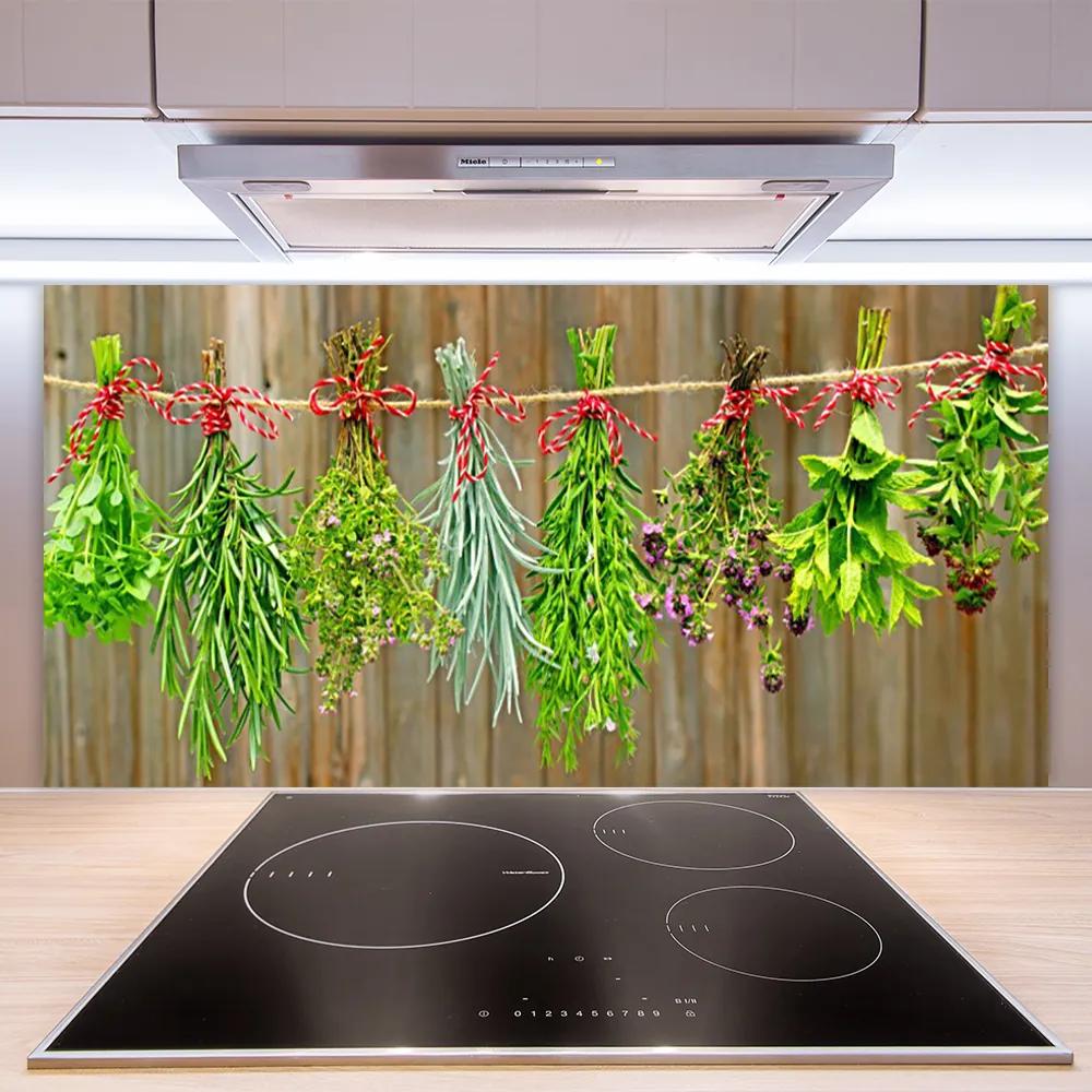 Sklenený obklad Do kuchyne Sušené byliny listy príroda 125x50 cm