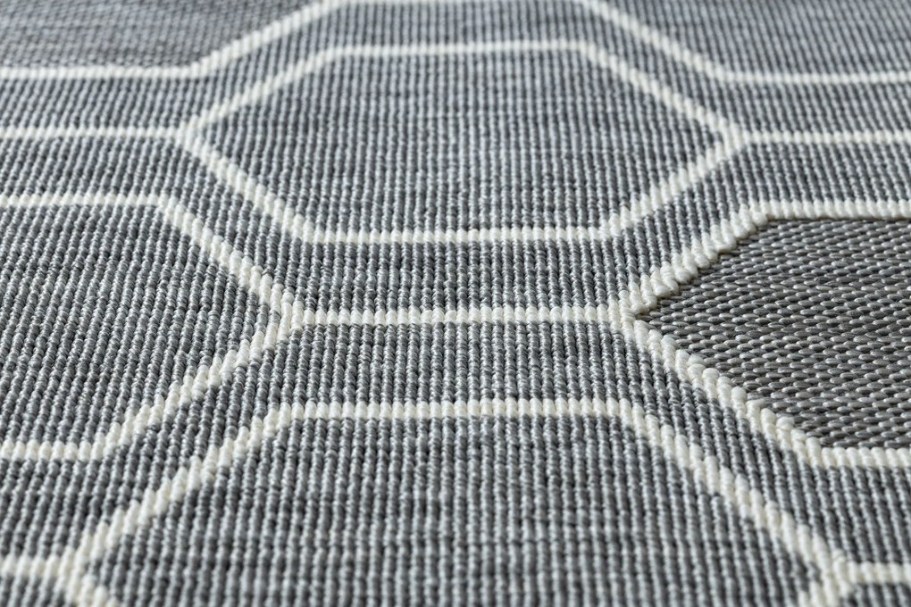 Koberec SPRING 20404332 Hexagon Sisalový - sivý