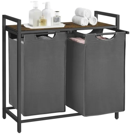 Kôš na bielizeň REX hnedá/sivá