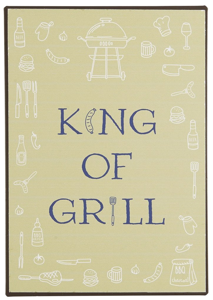Ib Laursen Plechová ceduľka King of Grill