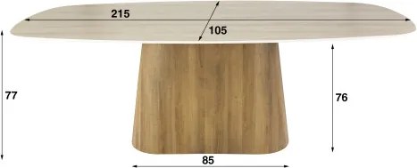 Jedálenský stôl 45-73 Romano 215x105cm Ceramic Travertine - Komfort-nábytok