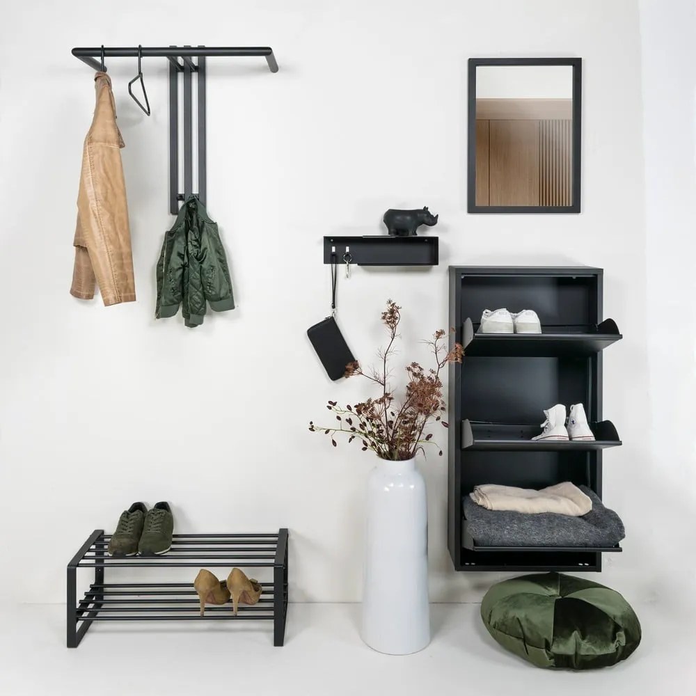 Čierny kovový nástenný vešiak 65 cm Senza – Spinder Design