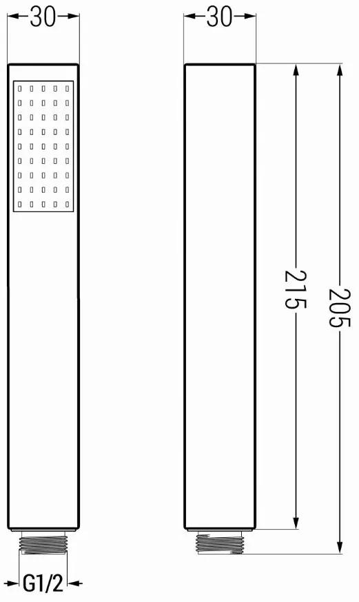 Mexen príslušenstvo - 1-bodový ručný sprchový set R-77, čierna, 785776052-70