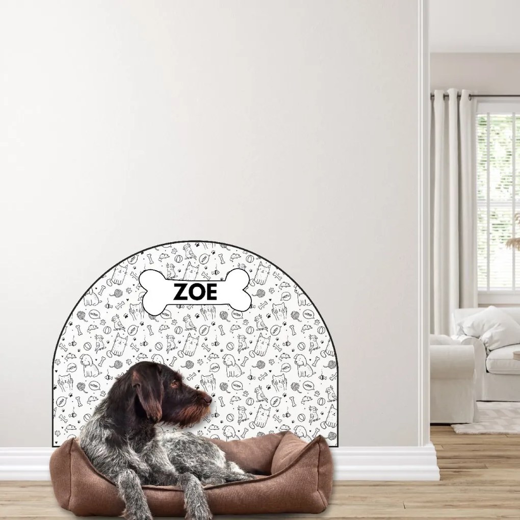 PIPPER. Ochranná textilná nálepka na stenu - Oblúk - Zvieratá Veľkosť: 83x60cm, Motív: s menom