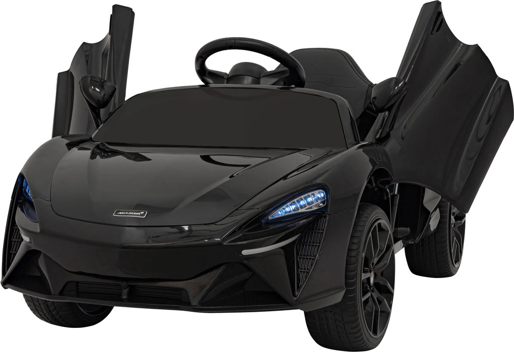 Ramiz McLaren Artur batéria pre deti čierna + pohon 4x4 + diaľkové ovládanie + pomalý štart + EVA + LED Audio