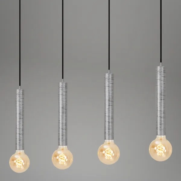 Briloner - Luster na lanku LONGA 4xE27/60W/230V strieborná