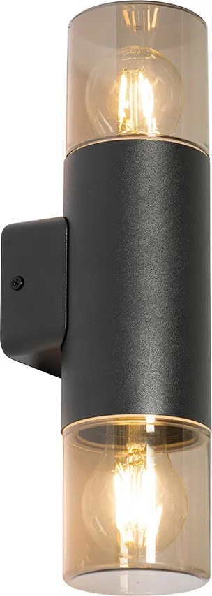 Moderná vonkajšia nástenná lampa čierna 2-svetlo IP44 - Odense